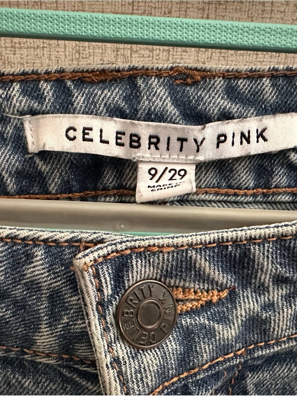 Celebrity Pink Women's Light Blue Denim Jeans with Branded Button